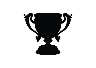 Trophy Silhouette Icon – Black Award Cup Symbol for Victory and Achievement