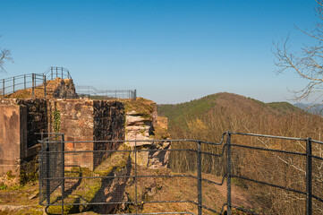 BURGRUINE LINDELBRUNN BEI VORDERWEIDENTHAL / Pfälzerwald 