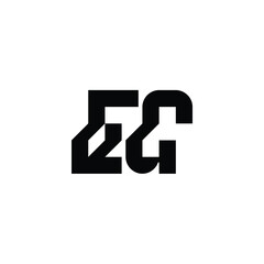 Obraz premium EG monogram logo design letter text name symbol monochrome logotype alphabet character simple logo