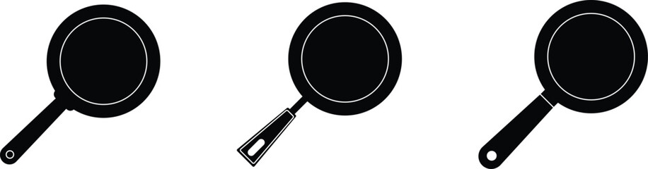 Frying pan icons. Vector illustration