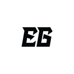 EG monogram logo design letter text name symbol monochrome logotype alphabet character simple logo