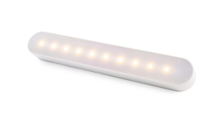 One glowing LED lamp isolated on white