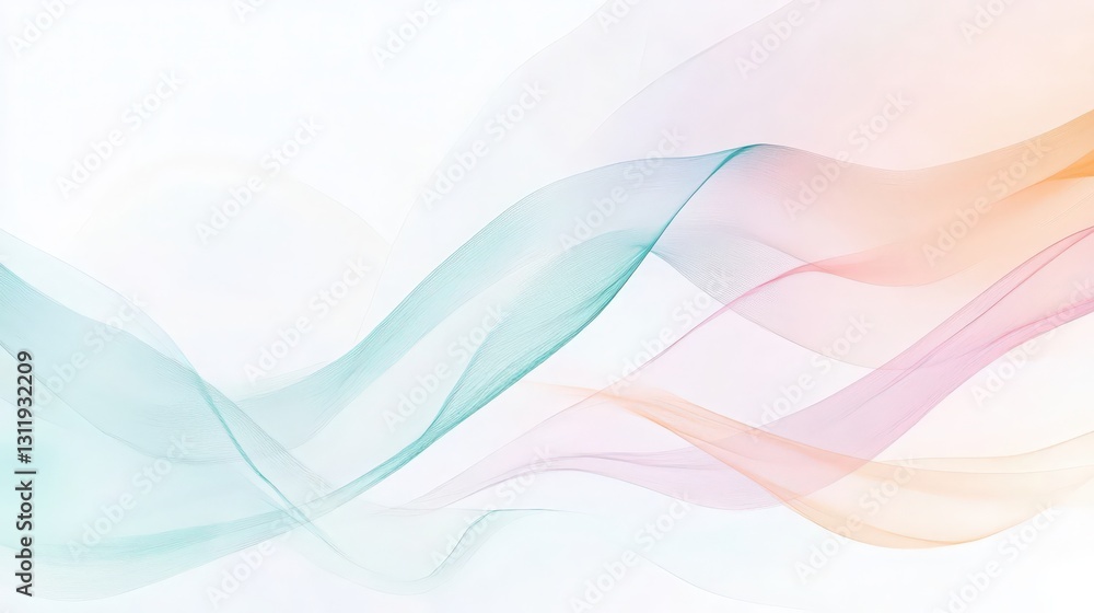 Poster elegant flowing gradient ribbons on transparent background for digital design