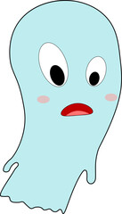 Hand drawn ghost character illustration