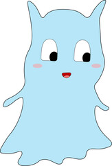 Hand drawn ghost character illustration