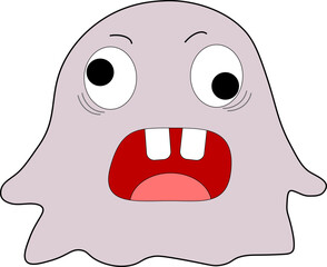 Hand drawn ghost character illustration