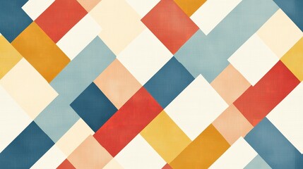 Fototapeta premium Textured Geometric Diamond Pattern in Red, Blue, and Yellow