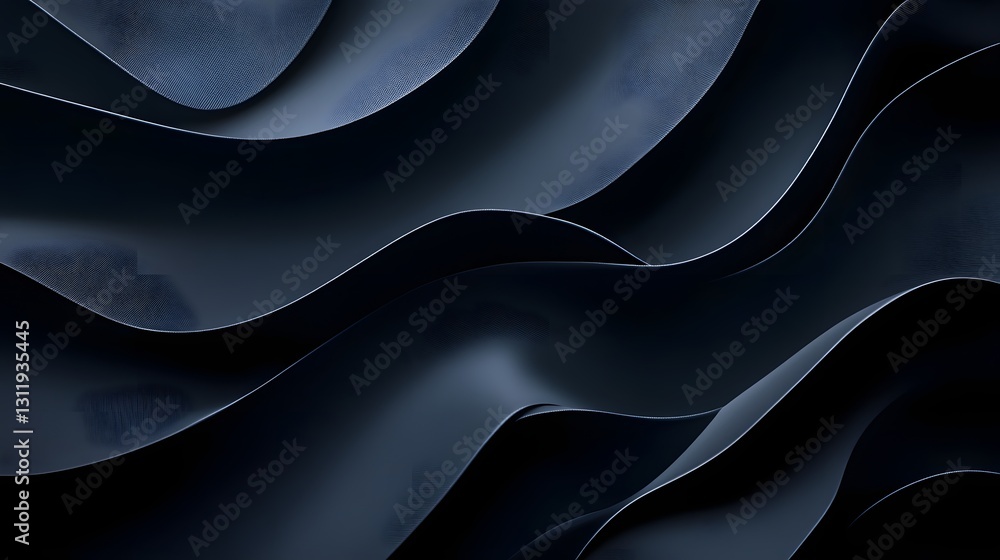 Poster dark blue textured waves flow in a mesmerizing pattern