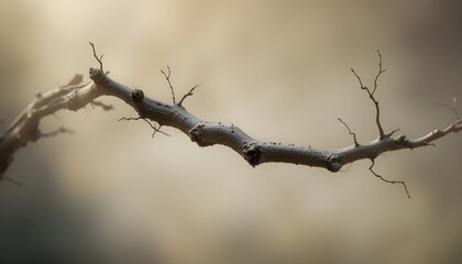 Single Rough-Textured Twig with Intricate Natural Details