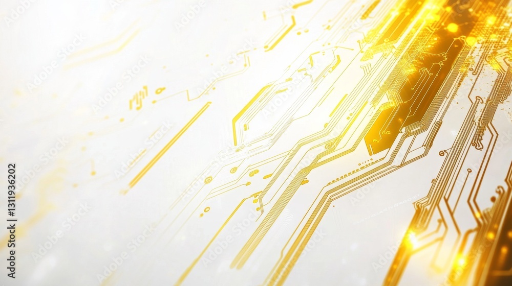 Poster digital circuit interaction technology hub visual art display bright environment elevated perspectiv
