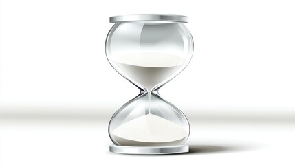 Isolated hourglass,  time passing,  white background,  gray gradient