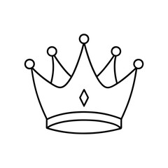 Coloring pages for kids Crown line art vector illustration  © Shahina