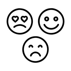 Fototapeta premium emoji reactions icon, emoji reactions line art - simple line art of emoji reactions, perfect for emoji reactions logos and icons