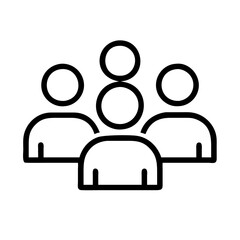 group of people icon, group of people line art - simple line art of group of people, perfect for group of people logos and icons