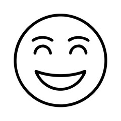happy face icon, happy face line art - simple line art of happy face, perfect for happy face logos and icons