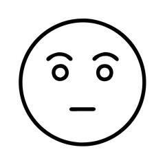 neutral face icon, neutral face line art - simple line art of neutral face, perfect for neutral face logos and icons