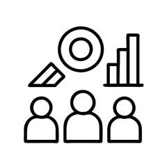 respondent demographics icon, respondent demographics line art - simple line art of respondent demographics, perfect for respondent demographics logos and icons