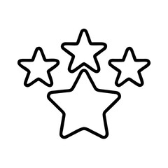 star rating icon, star rating line art - simple line art of star rating, perfect for star rating logos and icons