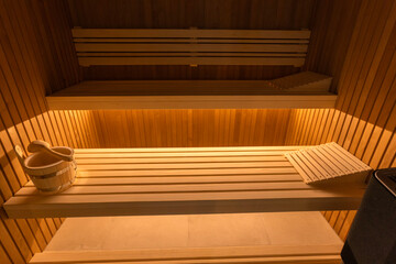 wooden chamber in the spa center