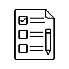 survey form icon, survey form line art - simple line art of survey form, perfect for survey form logos and icons