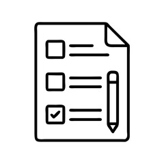 survey form icon, survey form line art - simple line art of survey form, perfect for survey form logos and icons