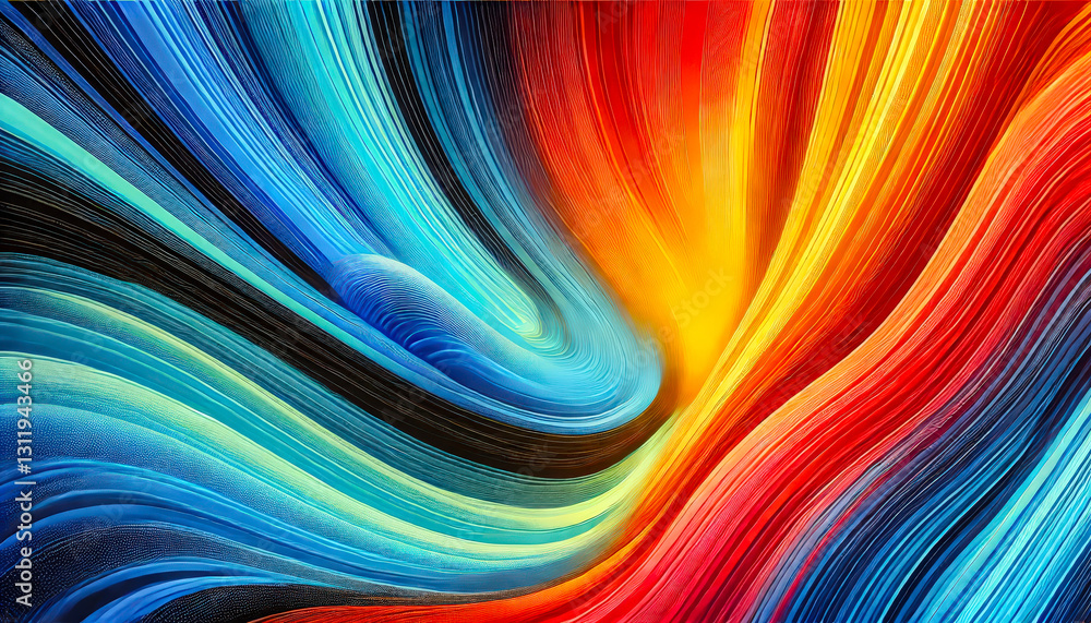 Leinwandbilder this artwork features a striking fusion of vibrant colors swirling together, creating a sense of mov