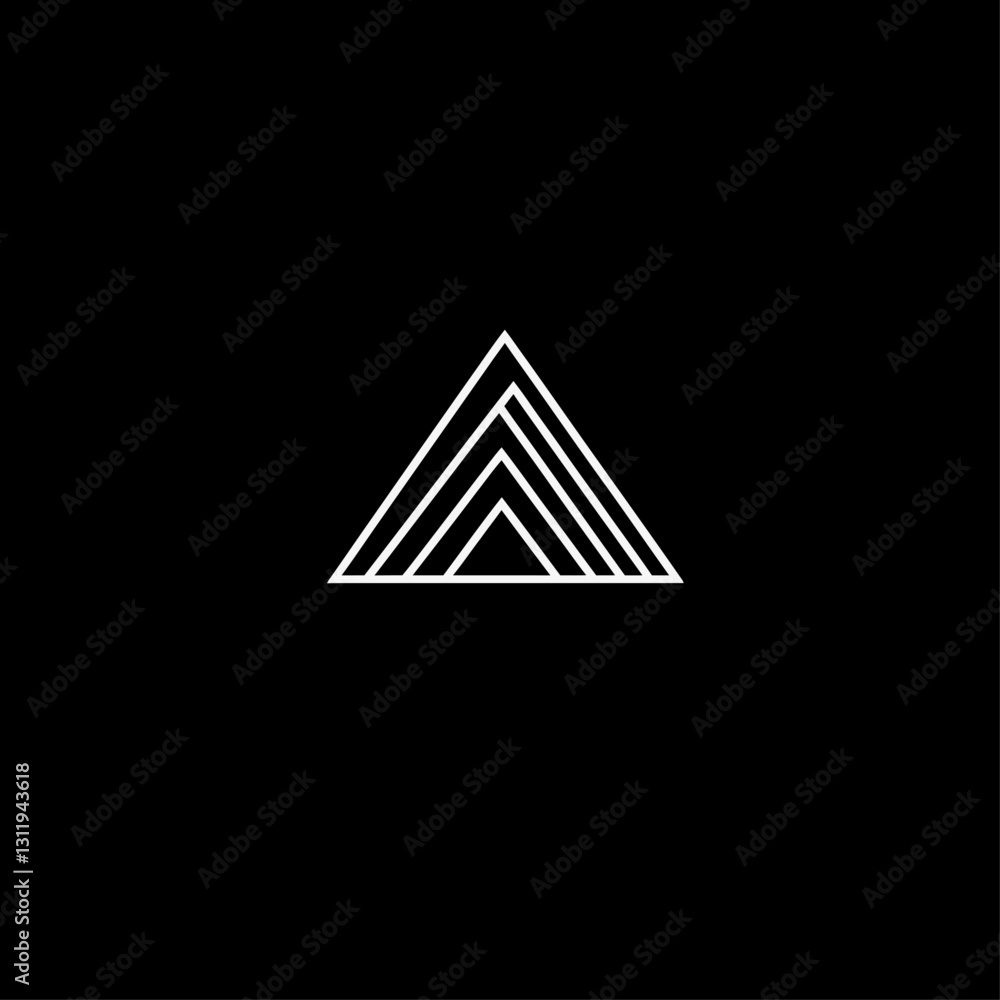 Poster abstract white geometric triangle pattern on solid black background design