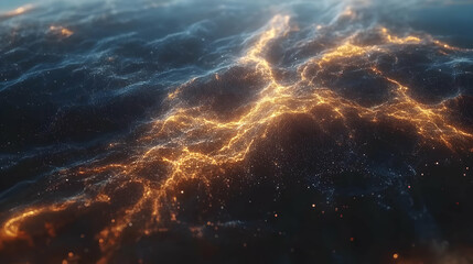 Aerial View of Glowing City Lights at Night