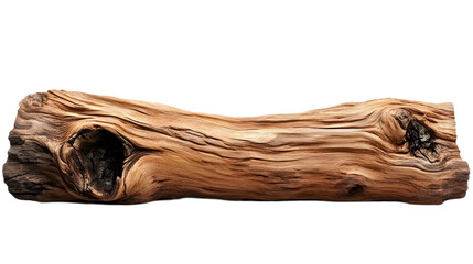 Fototapeta premium Textured Wood Log Isolated on White Background