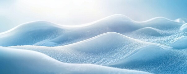 Abstract winter banner background with snow and waves of ice- close-up.