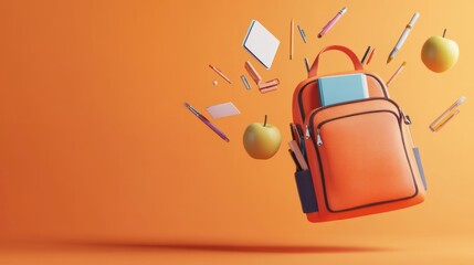 Back to school concept with colorful school supplies arranged on a dark black chalkboard background, featuring pencils, notebooks, erasers, rulers, and paper clips for an educational and learning-them