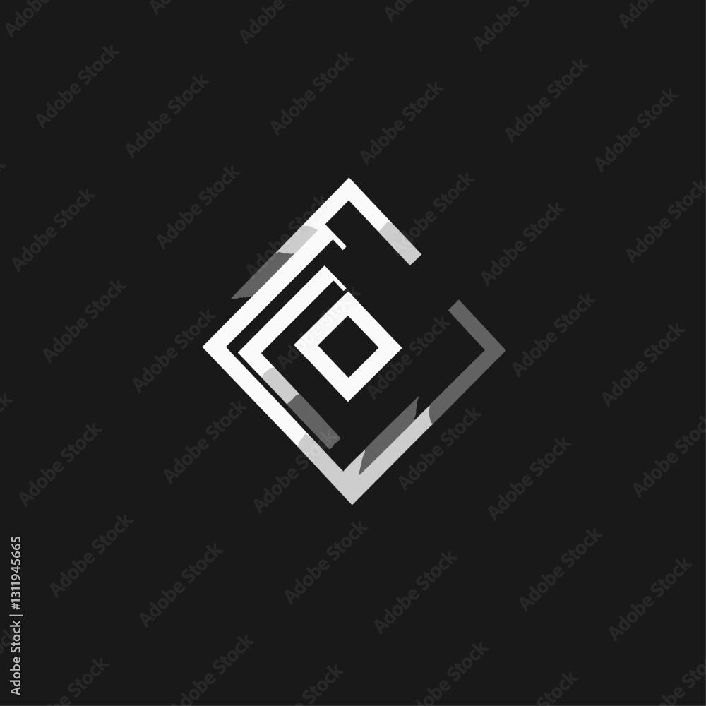 Poster abstract layered squares with gradient on a dark background design