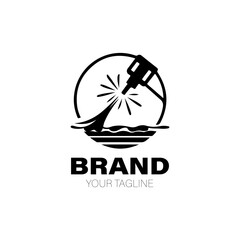 Power Washing Logo. Power Washing Logo Design. Power Washing Logo Brand. Power Washing Logo Vector Design Isolated on White Background