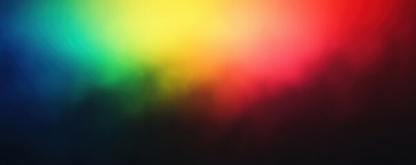 A blurred rainbow gradient background with a smooth transition of colors from red to green- yellow- blue and black.