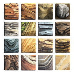 Tileable Textured Stone Surfaces Set; Natural Textures in Earth Tones