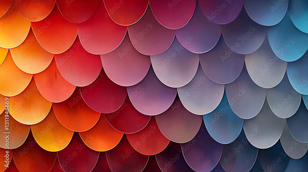 Poster colorful semicircle pattern creating a gradient effect and textured surface