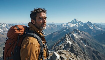 Naklejka premium Scenic mountain climbing exploration