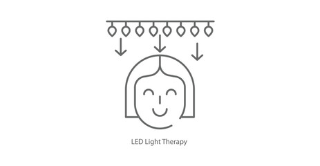 LED Light Therapy Skincare Vector Illustration