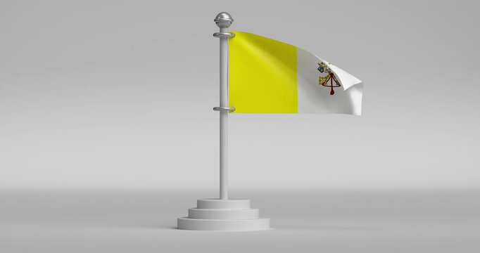Holy See Flag 4K Animation White Background