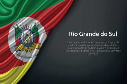 Rio Grande do Sul state flag on dark background