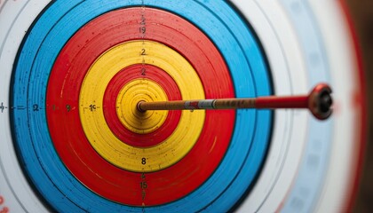 Archery precision target practice outdoor range photography sport close-up focus on skill