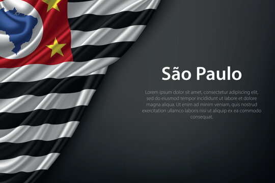 Sao Paulo state flag on dark background