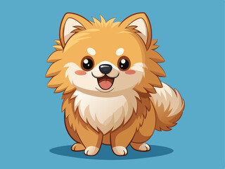 fluffy Pomeranian puppy with a happy smile