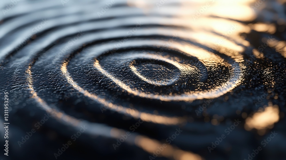 Poster gentle ripples move across the water\'s surface as light reflects off, creating mesmerizing patterns