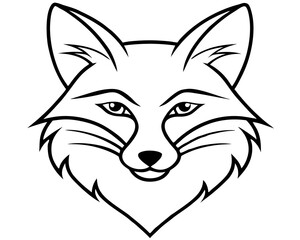 Obraz premium Arctic Fox head silhouette vector illustration icon , logo type.