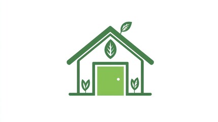Fototapeta premium Eco-Friendly Home Icon; Sustainable Living; Graphic; Vector; Illustration; Use for Environmental Awareness; Logo Design; Modern Design