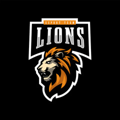 Lion mascot logo for team esport