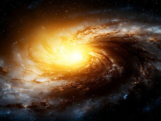 Obraz premium A Radiant Spiral Galaxy in Space with a Bright Central Core