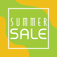 Minimalistic Summer Sale Poster Flat Vector Illustration.