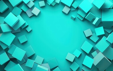 Obraz premium 3D abstract teal background